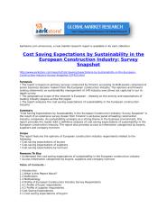Aarkstore.com - Cost Saving Expectations by Sustainability in the European Construction Industry- Survey Snapshot.doc