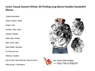 Loves' Casual Autumn Winter 3D Printing Long Sleeve Hoodies Sweatshirt Blouse.pptx